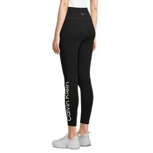 Calvin Klein Performance Cotton High Waist Logo Cropped Leggings Black Size XS